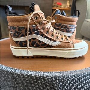 Vans Brown and Black High-Top Sneakers